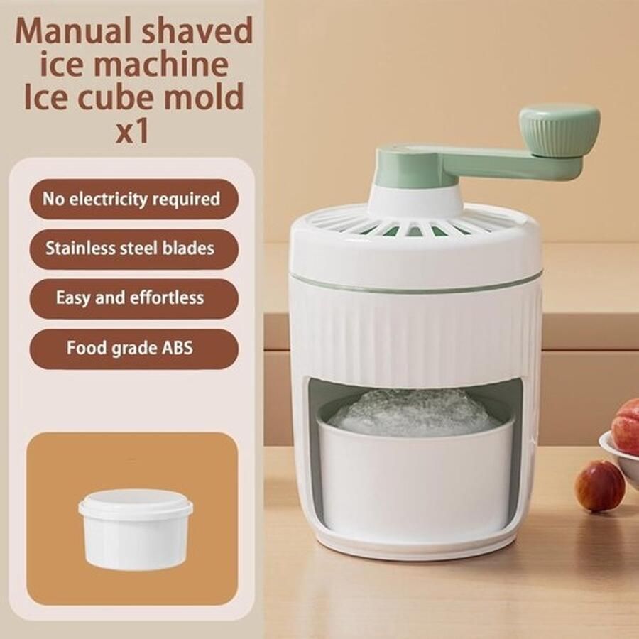 IJsmachine Handmatige slush- en ijsschaaf Desserts maken Handbediening 22.3 x 15.4 x 13.9 cm Wit