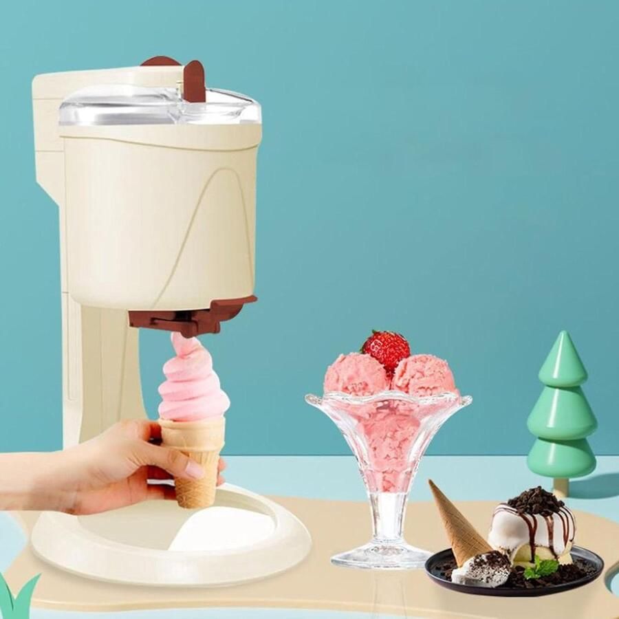 IJsmachine Huishoudelijk Dessertmachine Yoghurtijs Zelfgemaakte Desserts Maken Snelle Bereiding 10 Minuten 1000ml Inhoud Wit