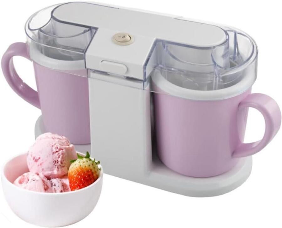 IJsmachine IJs maker Sorbetmaker Desserts Maken Dubbele Kom Ontwerp 2 Quarts Roze