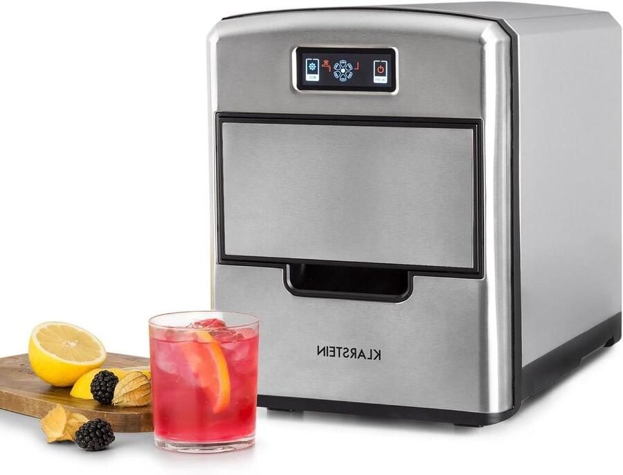 Ijsmachine Ijsblokjesmachine Drankjes Koelen Drie Maten IJsblokjes 12kg per dag Zilver - Foto 2