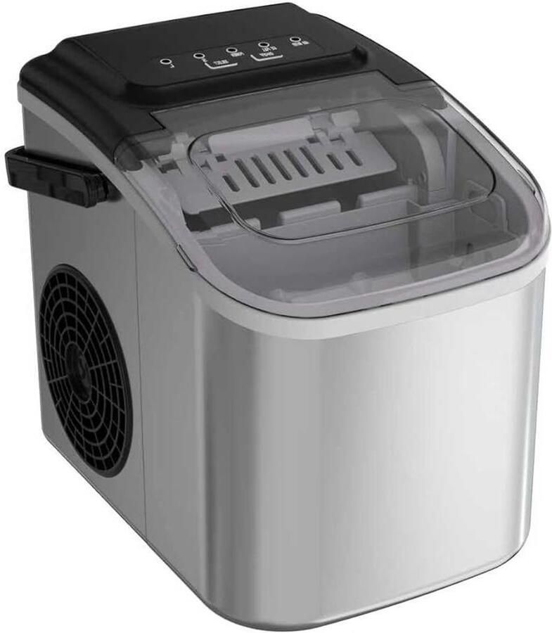 IJsmachine IJsblokjesmaker Snelle Drankkoeling Zelfreinigend 12kg per dag Zilverkleurig