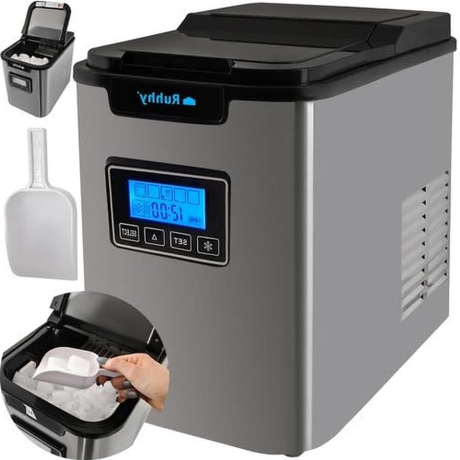 IJsmachine IJsklontjes maker Drankjes Koelen Snelle ie 12 kg per dag Zilverkleurig