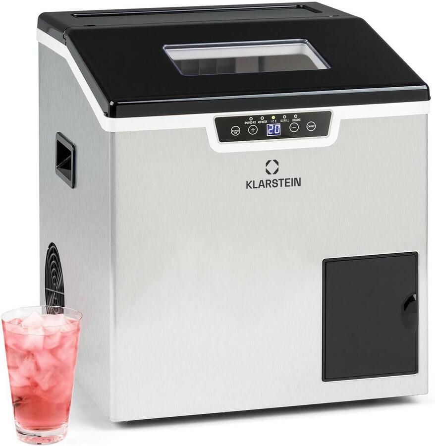 Ijsmachine IJsmaker Crushed IJs Dranken Koelen Zelfreinigend Programma 20 kg Per Dag Zilver