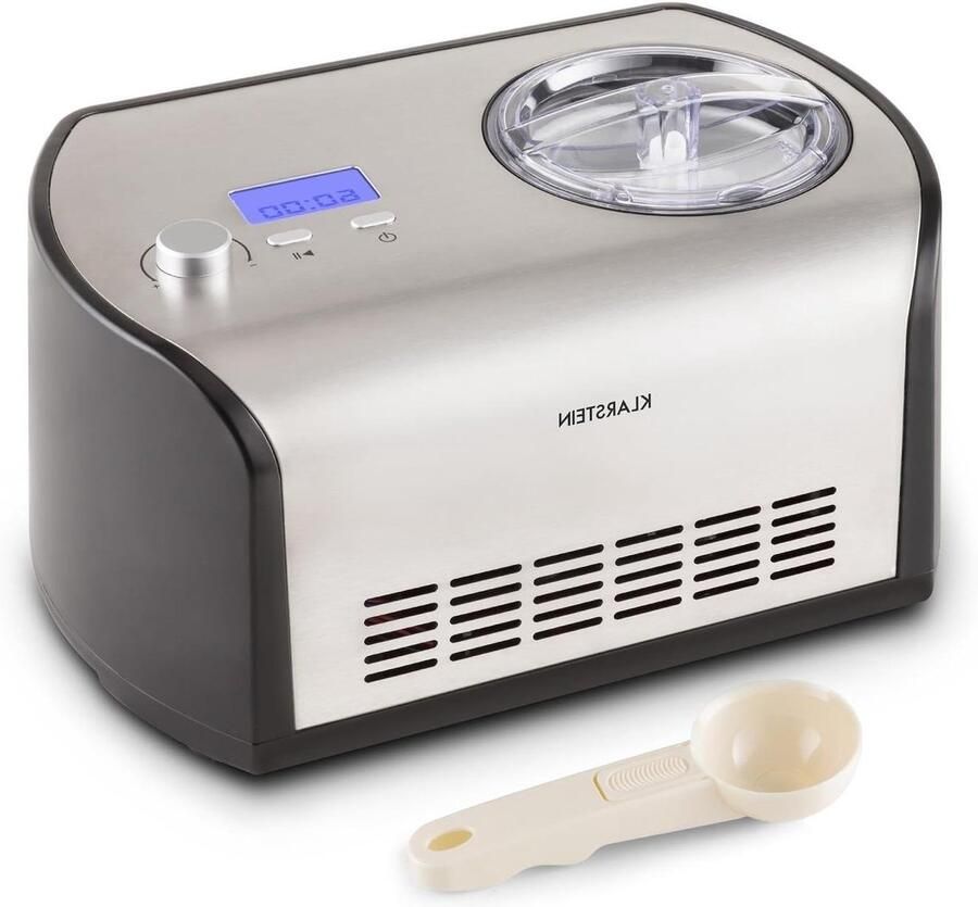 IJsmachine IJsmaker Dessertmaker Zelf ijs maken Zelfkoelend met compressor 12 Liter Roestvrij staal