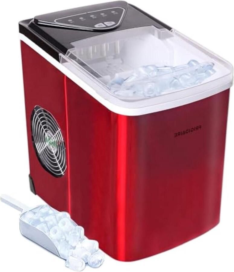 Ijsmachine IJsmaker Drankjes Koelen Kogelvormige blokjes 118 kg per dag Rood