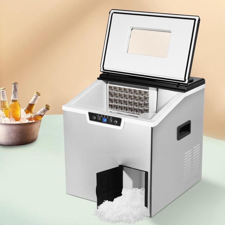 IJsmachine IJsmaker Drankjes Koelen Zelfreinigend 40 kg per dag Zwart Zilver