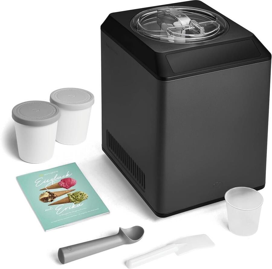 IJsmachine met Compressor 2 5 Liter 250W Zelfkoelende IJsmachine Yoghurtfunctie Voorkoelen Warmhoudfunctie en Touchdisplay