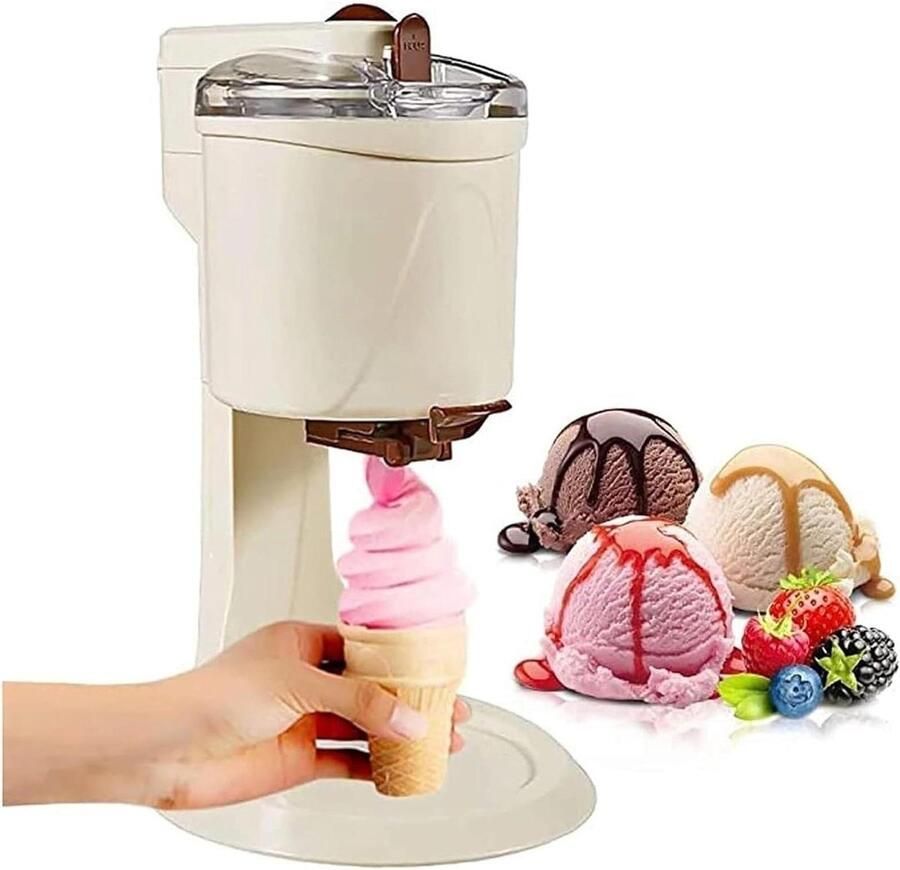 IJsmachine met Compressor Automatische Dessertmaker Thuis Lekkere Desserts Snel IJs Maken 1 Liter Inhoud Wit