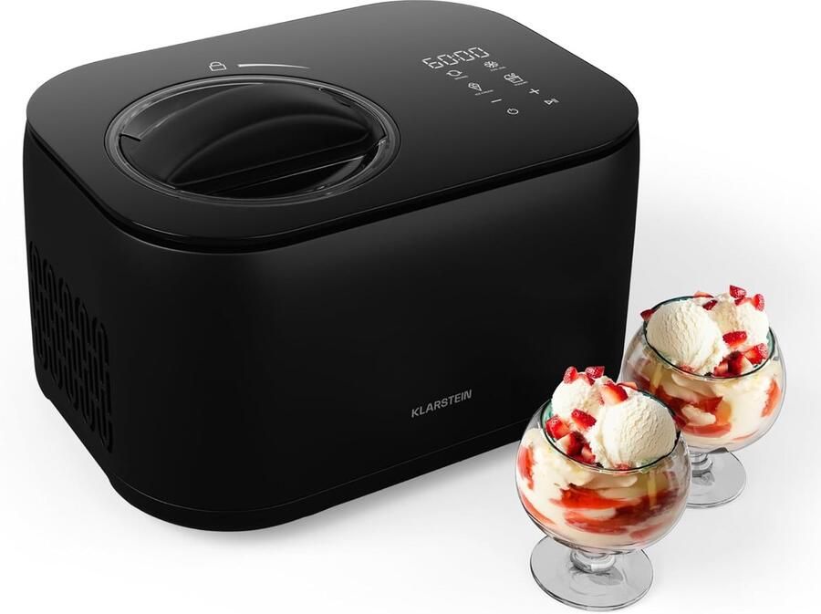 IJsmachine Met Compressor Dessert Maker Zelf IJs Maken Geen Voorvriezen Nodig 1 Liter Capaciteit Zwart