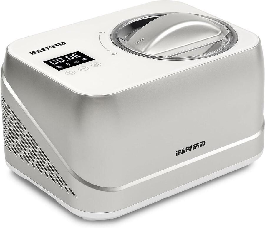 IJsmachine met Compressor IJs en Sorbet Maker Zelf IJs Maken Geen Voorvriezen Nodig 1 Liter RVS