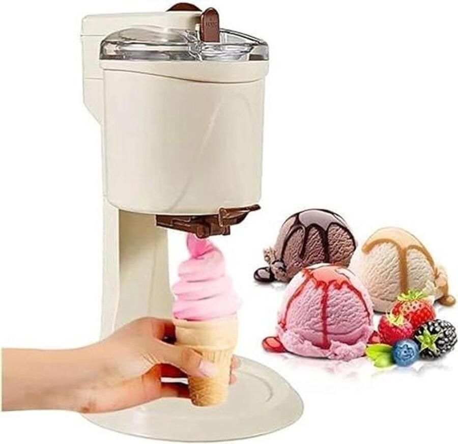 IJsmachine met Compressor Softijsmachine Yoghurtmaker Desserts Maken Zelfgemaakt Softijs 1 Liter Wit