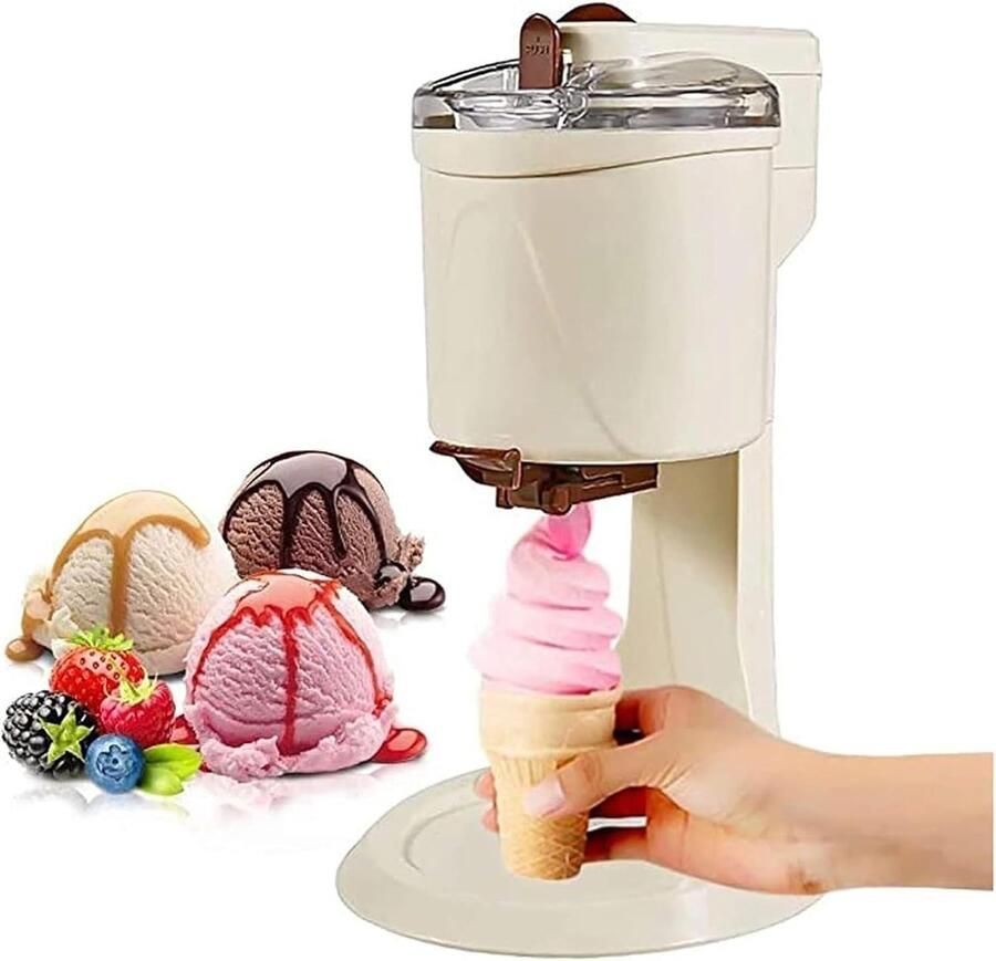 IJsmachine met compressor Softijsmachine Yoghurtmaker Zelf Desserts Maken Automatisch en Snel 1 Liter Capaciteit Wit