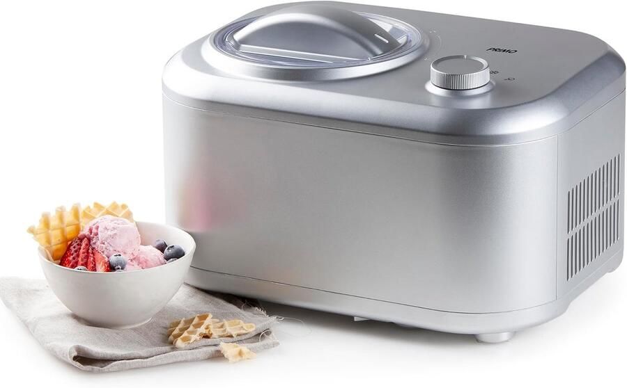 IJsmachine met Compressor Zelfvriezend Apparaat Thuis Dessert Maken Ingebouwde Compressor 1 Liter Capaciteit Zilver