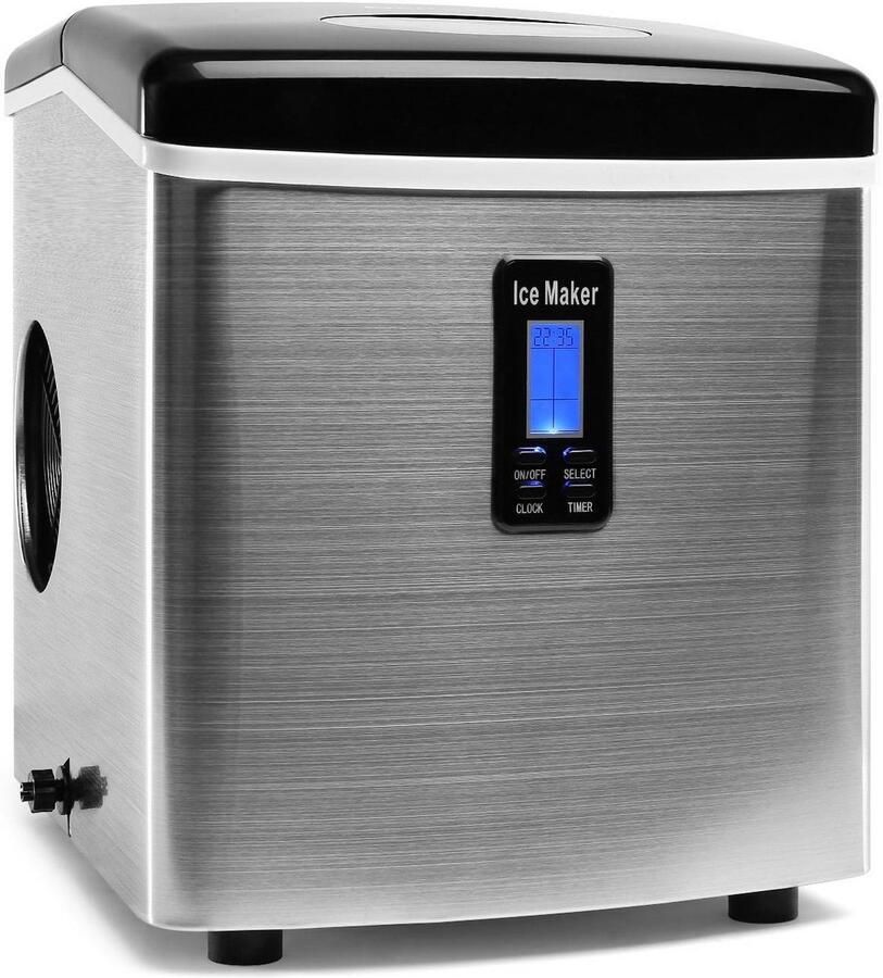 IJsmachine met Timer 15 kg per dag RVS Afwerking Drie IJsformaten