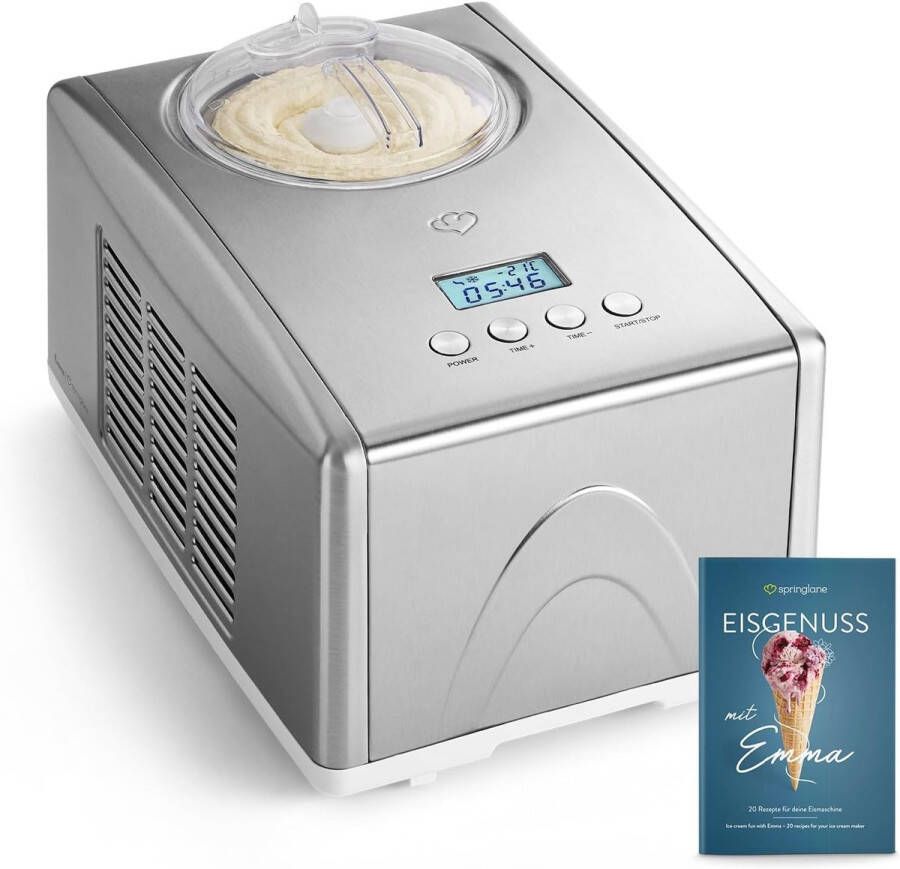 Ijsmachine met zelfkoelende compressor 1 5 L voor romig ijs en sorbet