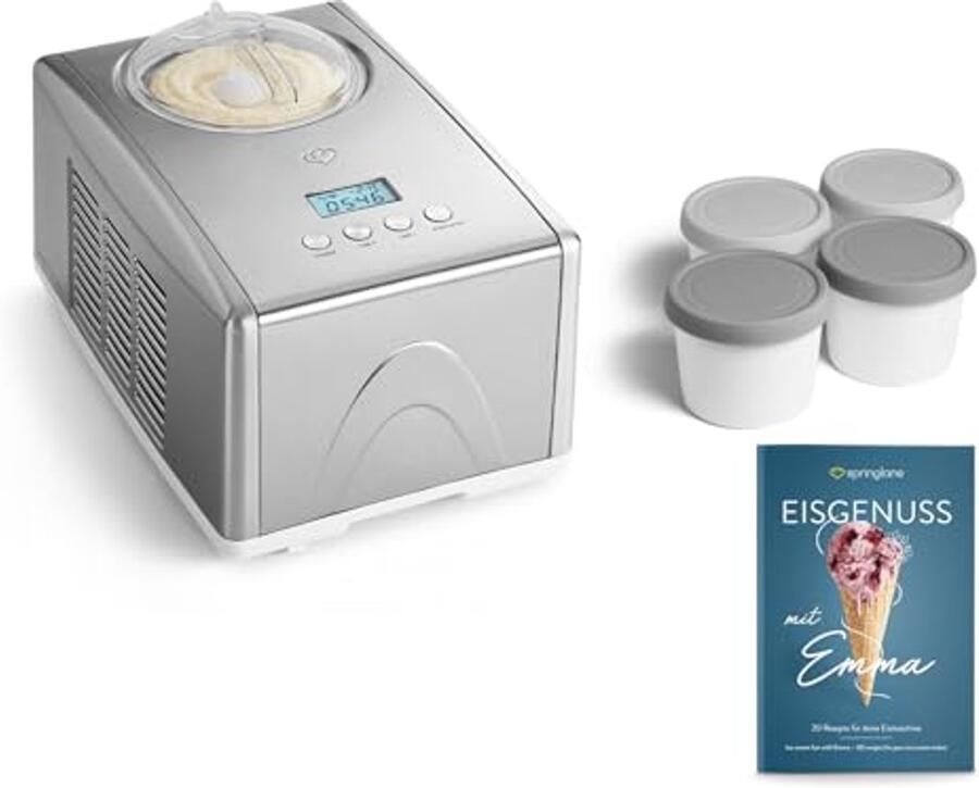 IJsmachine met Zelfkoelende Compressor 1 5L Roestvrij Staal en Digital Display