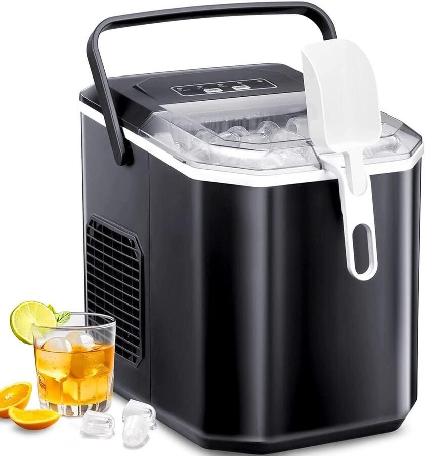 IJsmachine Mini Compact Apparaat Snel IJs Maken Zelfreinigend Functie 6 Minuten Per Batch Zwart