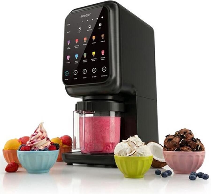 Ijsmachine MultiCream 1 5 Liter Capaciteit Touchpadbediening Zwart Voor Roomijs En Sorbet Automatisch EasyCups Inclusief