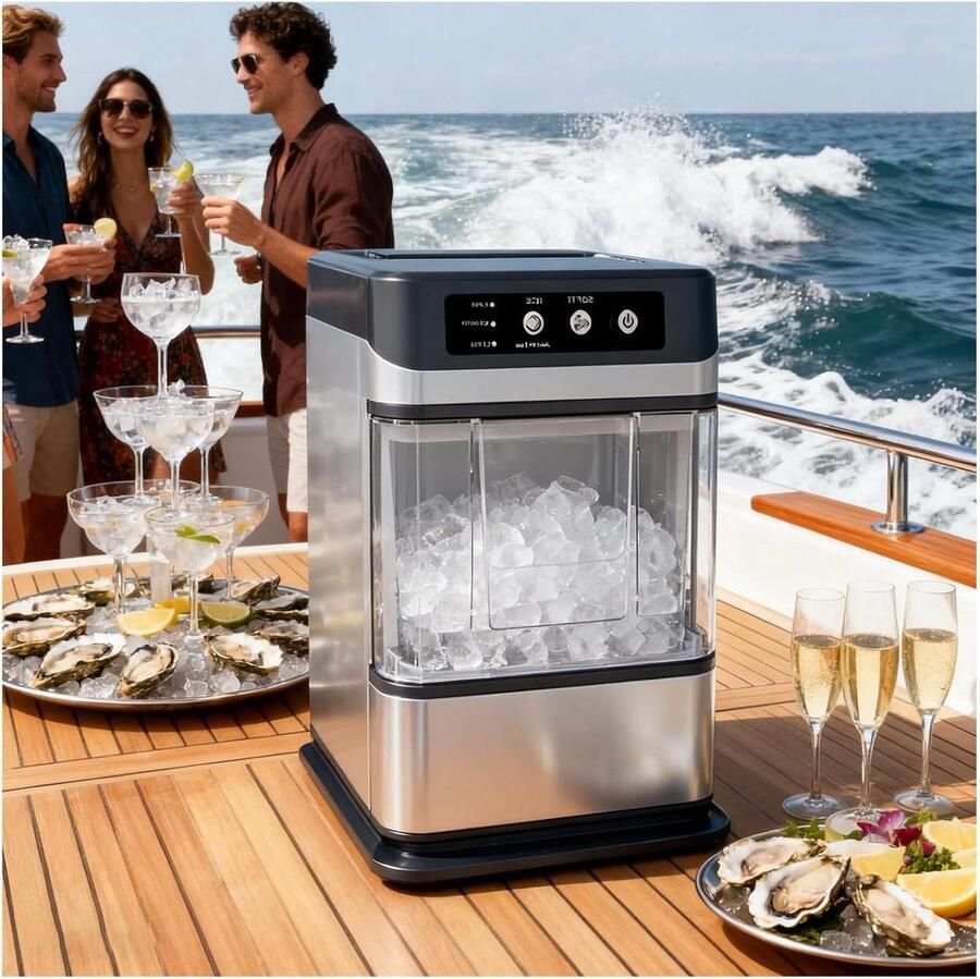 IJsmachine Nugget ijs Dranken koelen Snel ijs maken 17kg per dag Zilver