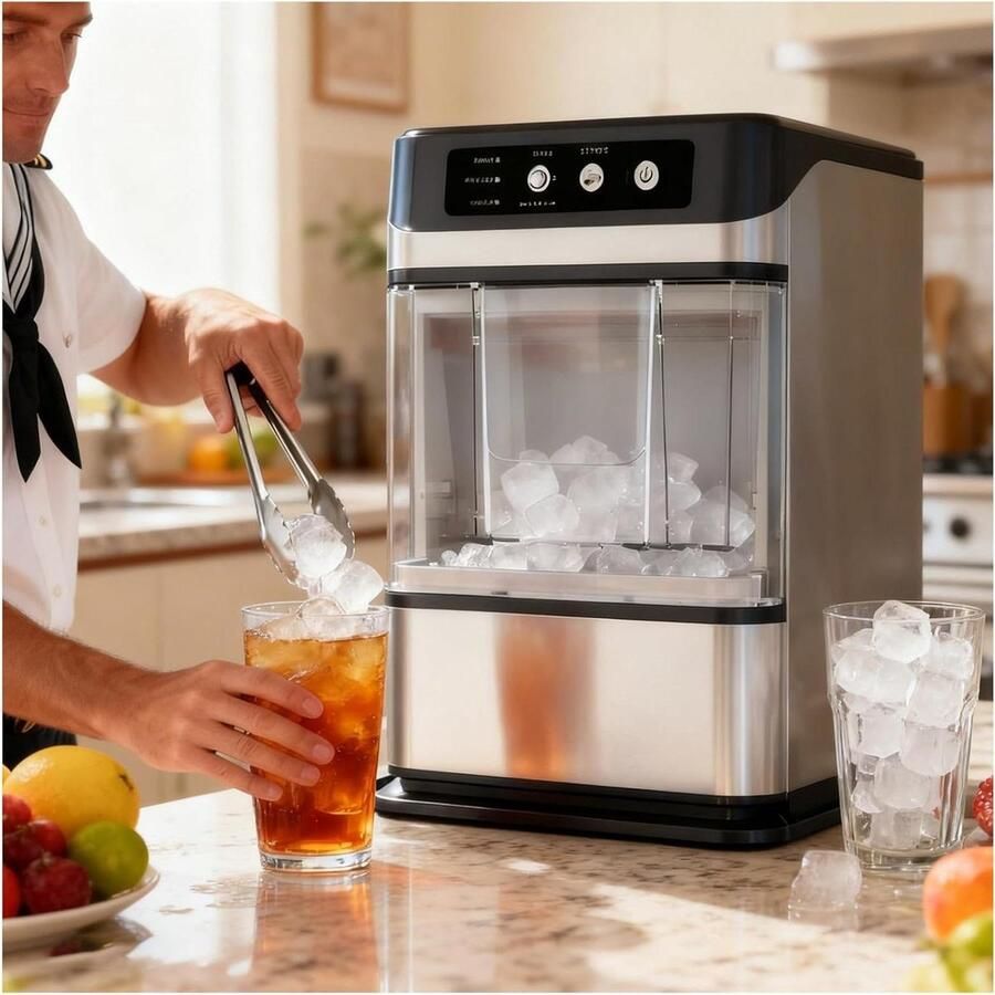 IJsmachine Nugget ijsmaker Dranken Koelen Automatische reiniging 17kg per dag Zilver