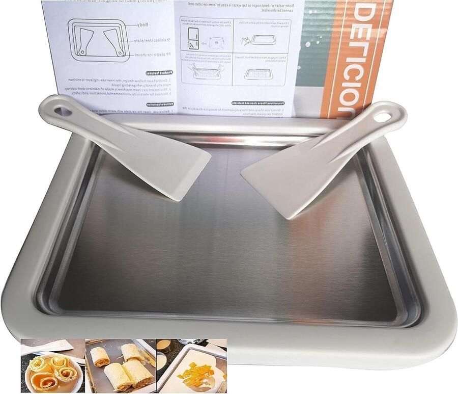 IJsmachine Plaat Bevroren Yoghurt Maker Zelf IJsmaken Geen Elektriciteit Nodig 26 x 21 cm Wit