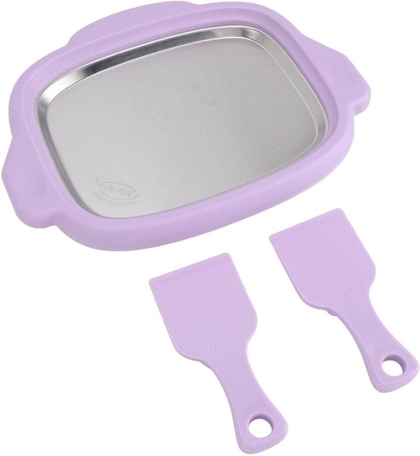 IJsmachine Plaat Dessert Maker Zelf IJs Maken Snelle Koeling 26 cm Lengte Zilver