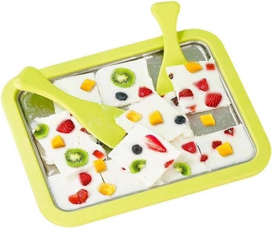 IJsmachine Roestvrij Staal Yoghurtmachine Fruitijs Zelf IJs Maken Snelkoel Technologie Dubbele Schrapers Zilver