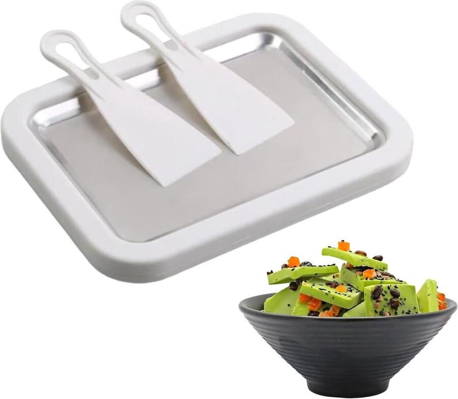 IJsrollermaker IJsmachine Yoghurtbord Zelfgemaakte Desserts Direct Draagbaar 10 Minuten Bereiding Wit
