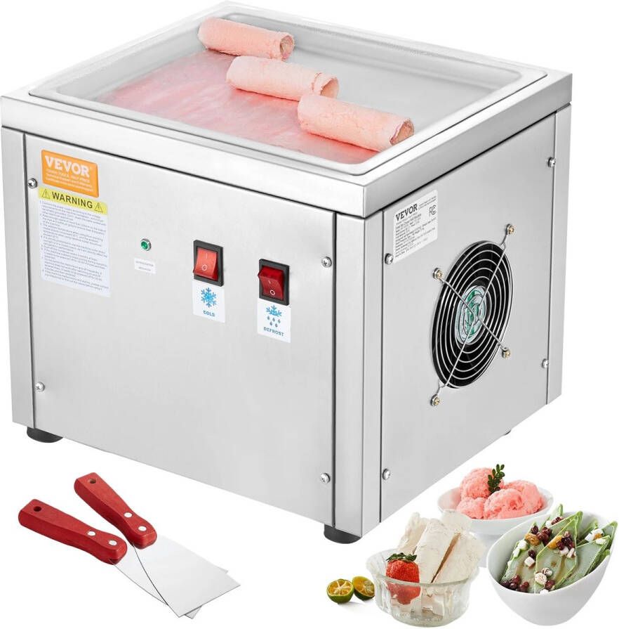 IJsmachine Rolled Ice Cream Maker IJsmachines Incl Compressor 2 Schrapers Bevroren Yoghurt RVS 28 x 24 cm