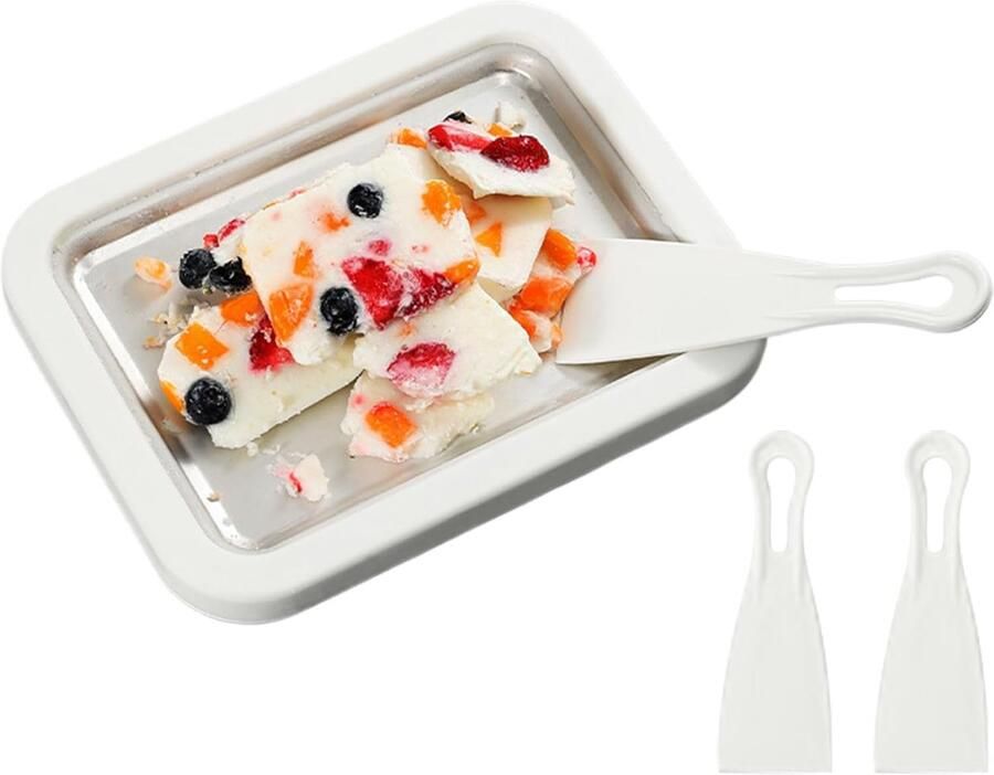 IJsmachine Rolletjes Zelfgemaakt IJs Desserts Maken Compleet met Spatels 23x18x4 cm Wit