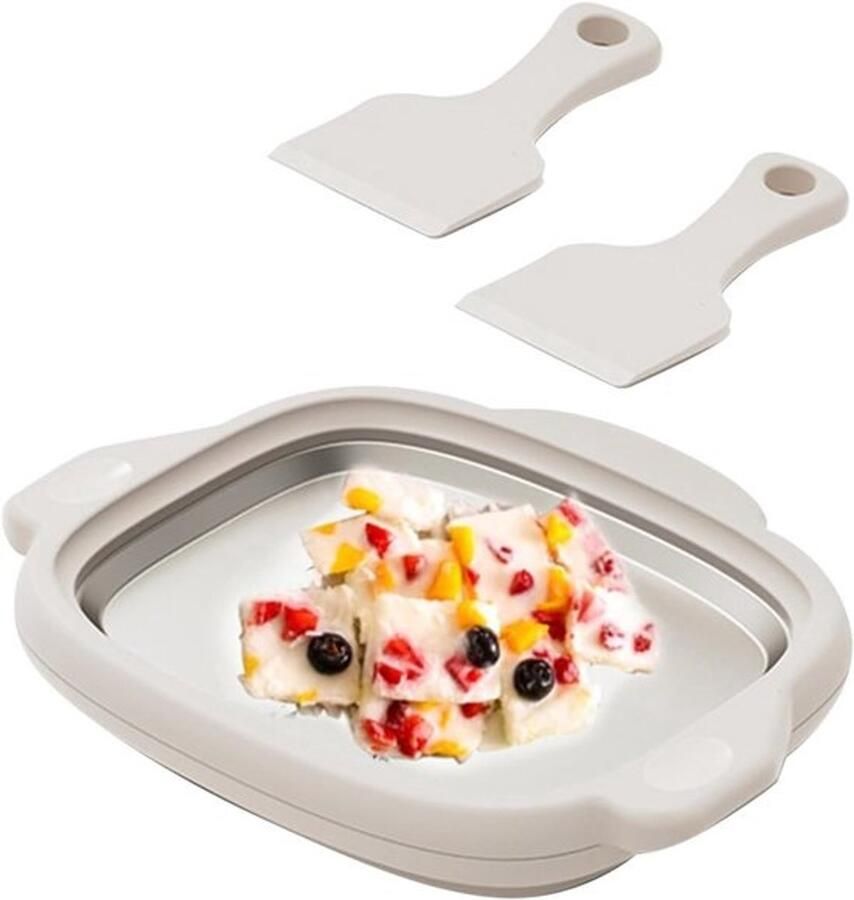 IJsmachine Rolplaat Zelfgemaakte IJscrème Snel IJs Maken Voedselveilig Roestvrij Staal 26 x 21 x 6 cm