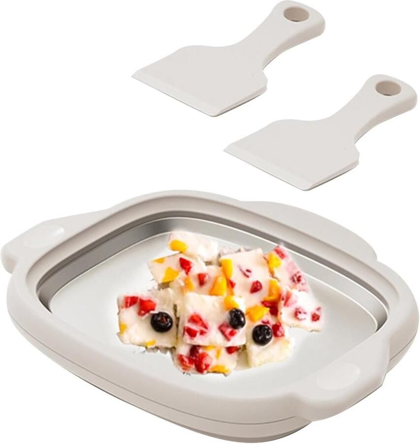 IJsmachine Rolplaat Zelfgemaakte IJscrème Snel IJs Maken Voedselveilig Roestvrij Staal 26 x 21 x 6 cm