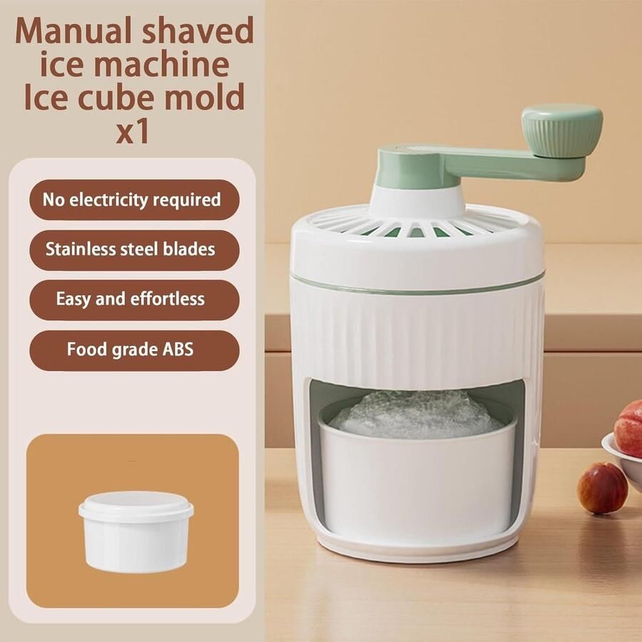 IJsmachine Scheerapparaat Slush Machine Desserts Maken Handmatig Bedienbaar 22.3 x 15.4 x 13.9 cm Wit