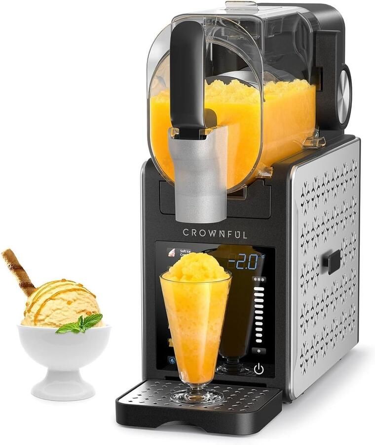 IJsmachine Slush Maker Feestjes Thuis Programmeerbaar Instelbaar 48.5 x 50 x 25 cm Zilver