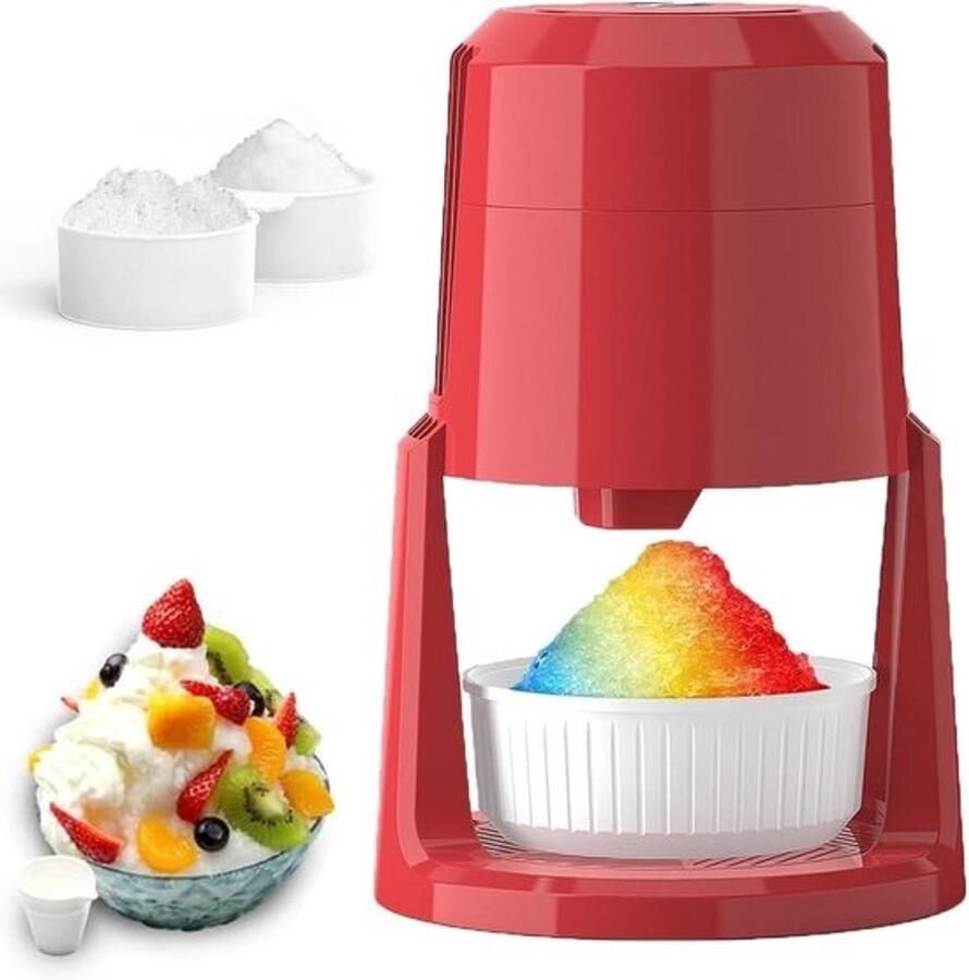 IJsmachine Sneeuwkegelmaker Zelfgemaakt IJs Inclusief IJs Vormen 18cm Hoog Rood