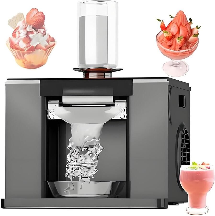 IJsmachine Snowflake Schaafijsmachine Bingsu Commercieel Gebruik Automatische Reiniging 60 kg per dag Zwart