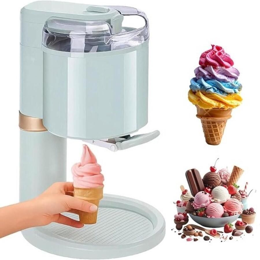 IJsmachine Soft Serve Maker Desserts Maken Roestvrijstalen Constructie 1 liter Zilver