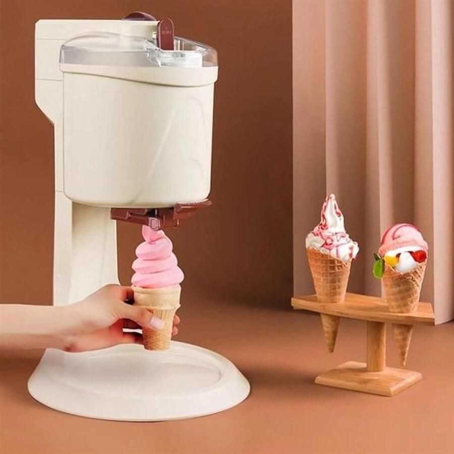 IJsmachine Soft Serve Maker Thuis Desserts Maken Automatische Bediening 1 Liter Capaciteit Wit