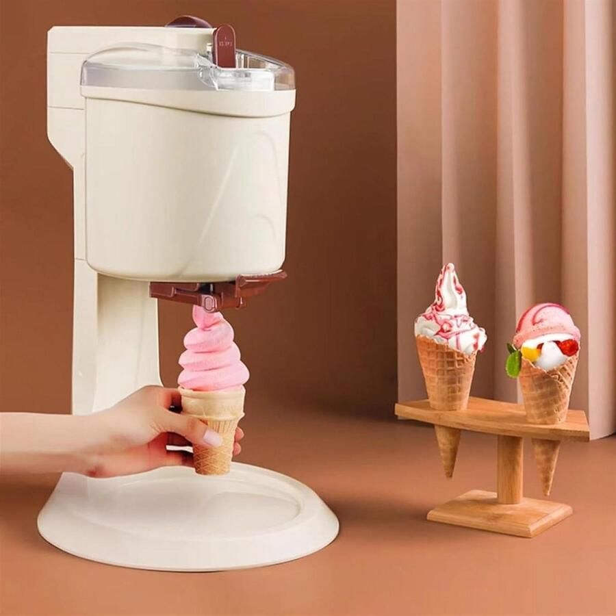IJsmachine Soft Serve Maker Thuis Desserts Maken Automatische Bediening 1 Liter Capaciteit Wit