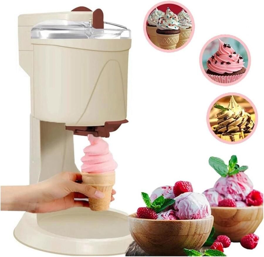 Ijsmachine Softijs Maker Desserts Maken Huishoudelijk Gebruik 1000ML Capaciteit Rood