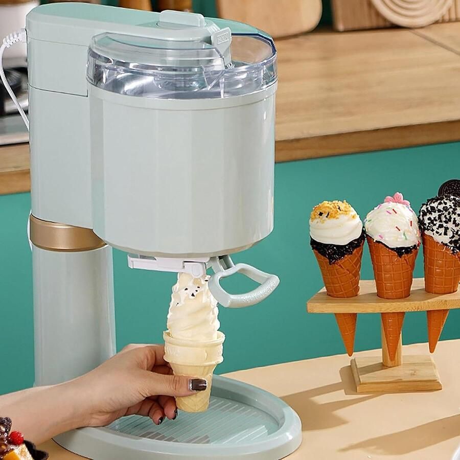 IJsmachine Softijsmachine Dessertmaker Thuis Desserts Maken Ruimtebesparend Ontwerp 1 liter Zilver