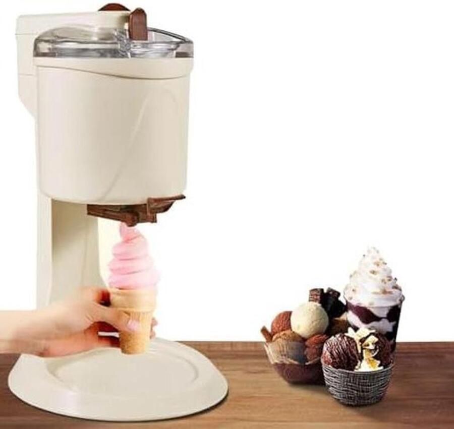 IJsmachine Softijsmachine Dessertmaker Zelf Desserts Maken Halfautomatisch 10 Minuten 1000 ml Wit