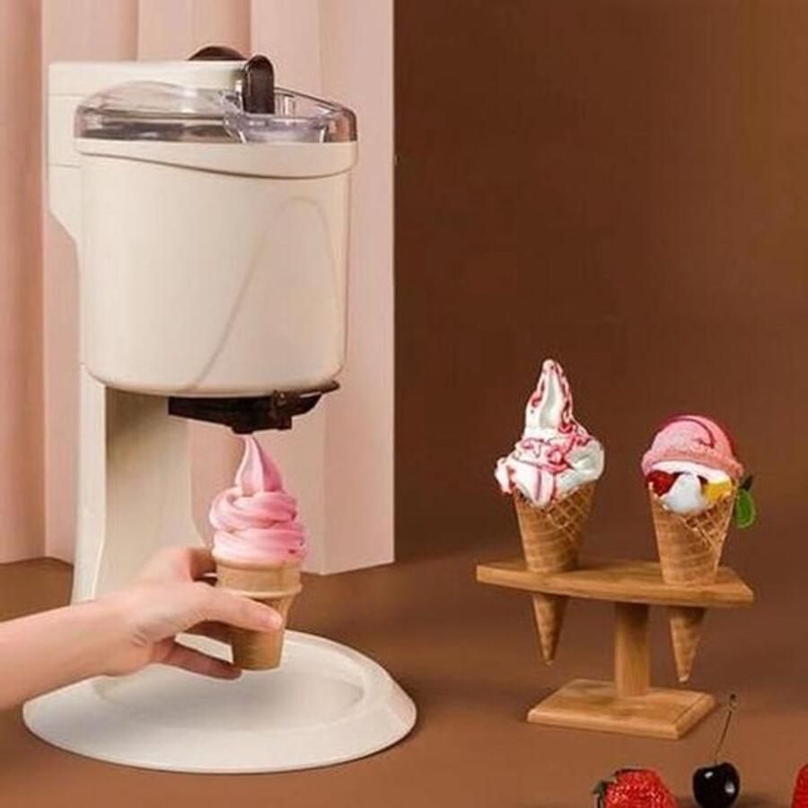 IJsmachine Softijsmaker Yoghurtijsmachine Thuis Desserts Maken Halfautomatisch 1000 ml Wit