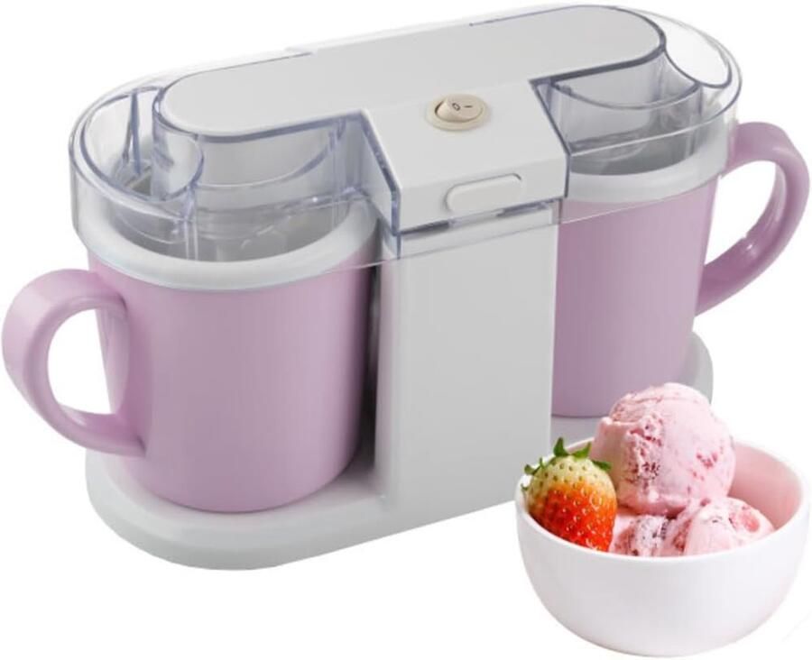IJsmachine Sorbetmaker Desserts Maken Dubbele Kom 2 Kwart Capaciteit Roze