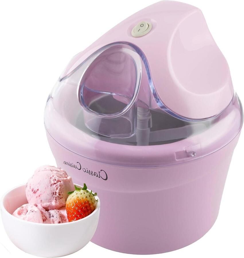 IJsmachine Sorbetmaker IJzer Desserts Maken Compact Ontwerp 1 Kwart Roze