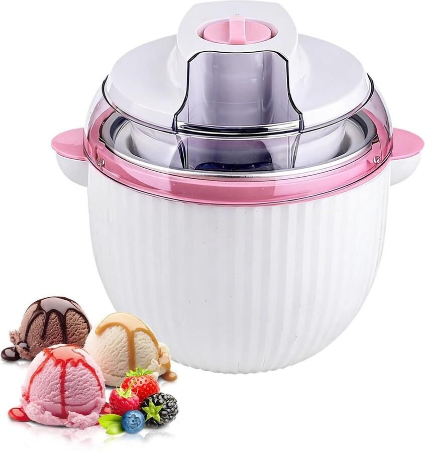 IJsmachine Sorbetmaker Yoghurtmaker Zelf IJs Maken Dubbele Isolatie 165 Liter Roze