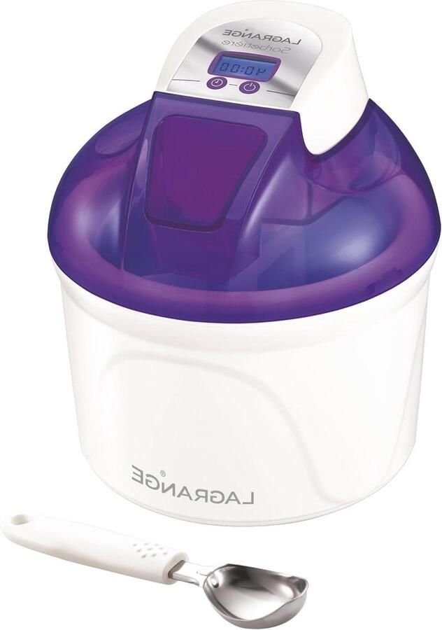 IJsmachine Sorbetmaker Zelf ijs maken Elektronisch display 15 liter Paars wit