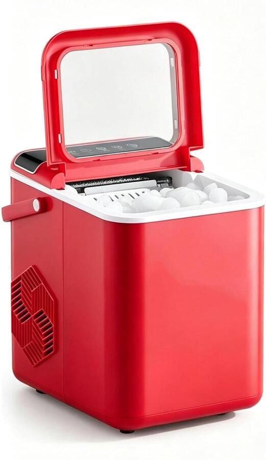 IJsmachine Tafel Apparaat voor IJsblokjes Dranken Koelen Zelfreinigend Systeem 34 x 28 x 36 cm Zilver