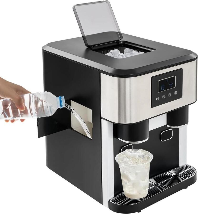 IJsmachine Tafelmodel Apparaat Dranken Koelen 3-in-1 Multifunctioneel 7-9 Minuten Zwart