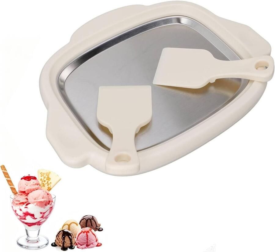 IJsmachine voor gerold ijs roestvrijstalen ijsbraadmachine ijsschaal ijsblokjesmaker voor kinderen zelfgemaakt ijs ShopVlot